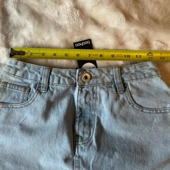 Boohoo High Rise Denim Mini Skirt Light Blue Ladies Size 4 NWT - Picture 5 of 11
